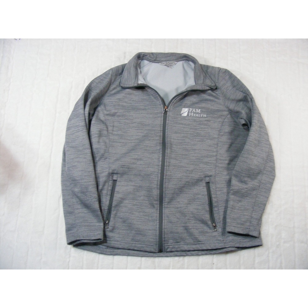 Port Authority Full Zip Jacket Womens XL Grey Excellent PAM Health Space Dye